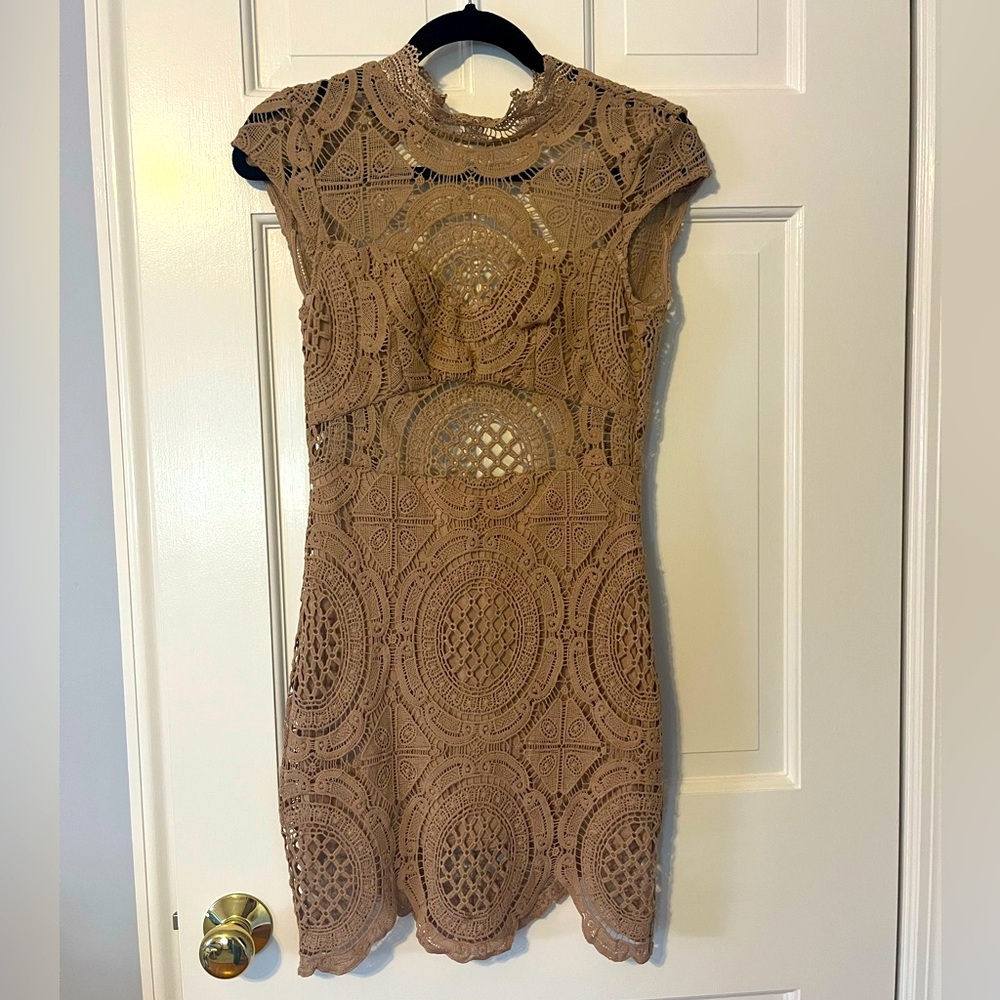 Bebe Crochet Mini Dress
